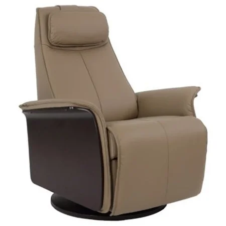 Small Contemporary Power Swivel Glider Recliner with Adjustable Headrest and Lumbar Support